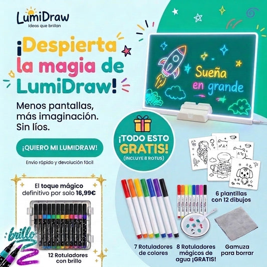 LumiDraw™ Pizarra LED Mágica 20×30 cm