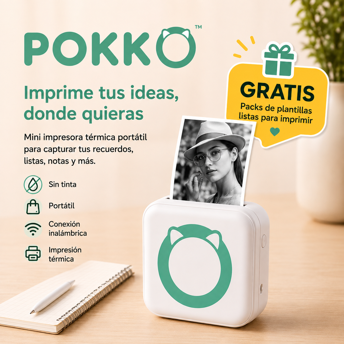 POKKO™ Mini Impresora Térmica Portátil